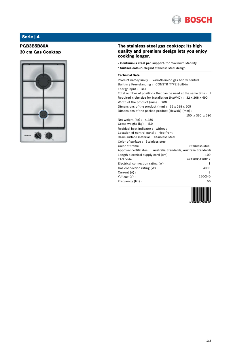 Imagen de la primera página del manual del dispositivo PGB3B5B80A
