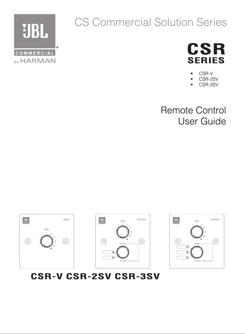 Image de la première page du manuel de l'appareil CSR-V