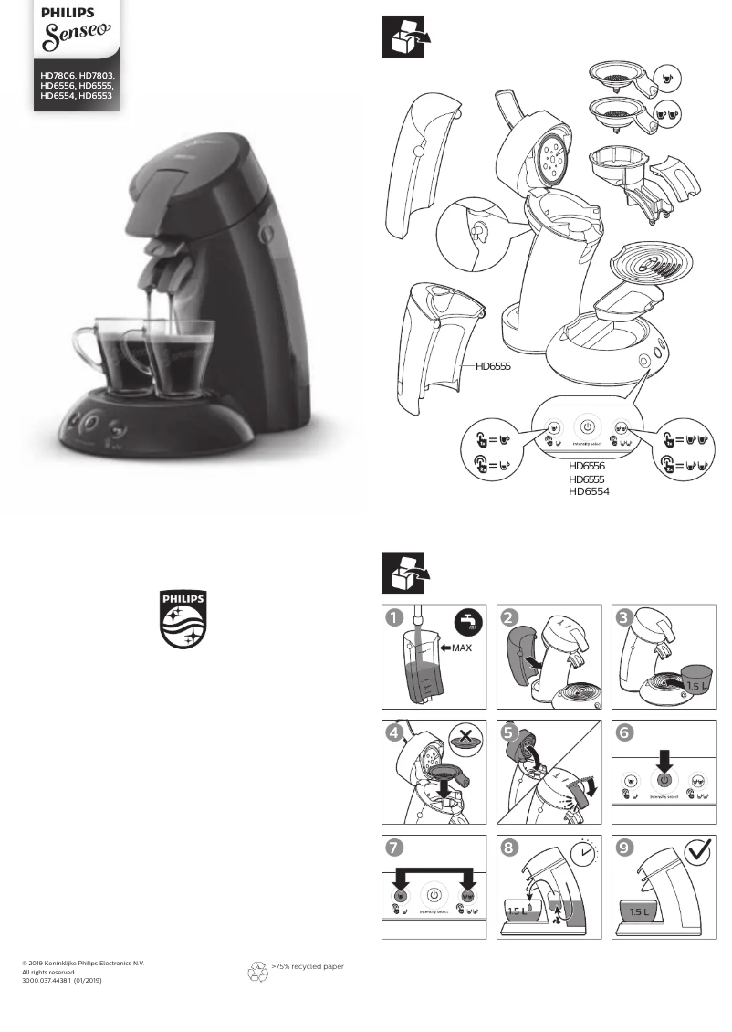 Page 1 de la notice Manuel utilisateur Philips Senseo Original HD6553