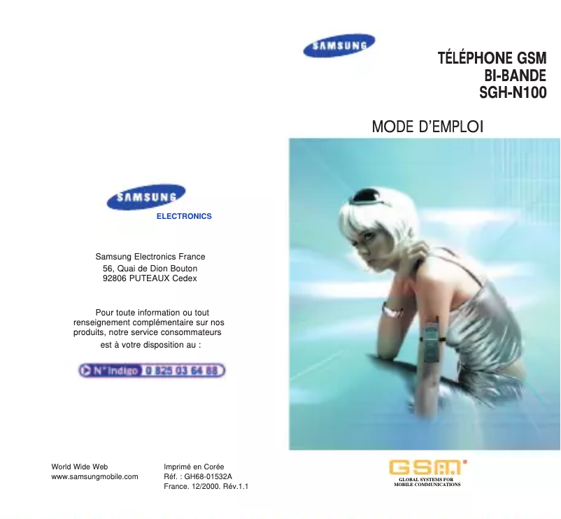 Image de la première page du manuel de l'appareil SGH-N100LA