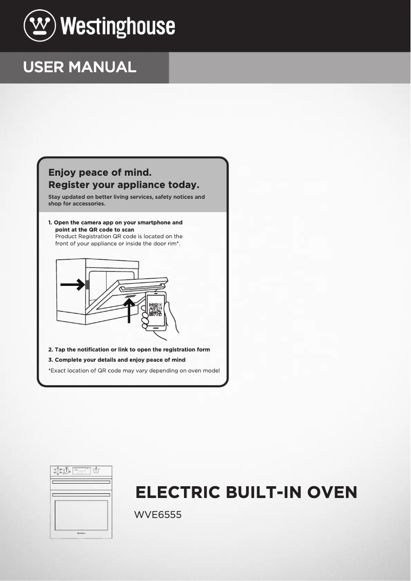 Page n°1 - Manuel utilisateur Westinghouse WVE6555SD