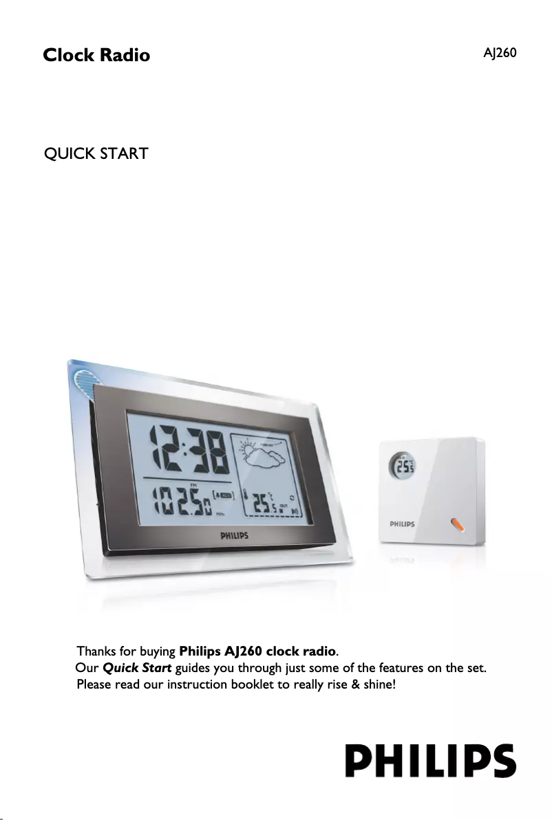 Página 1 del manual Guía de inicio rápido Philips AJ260
