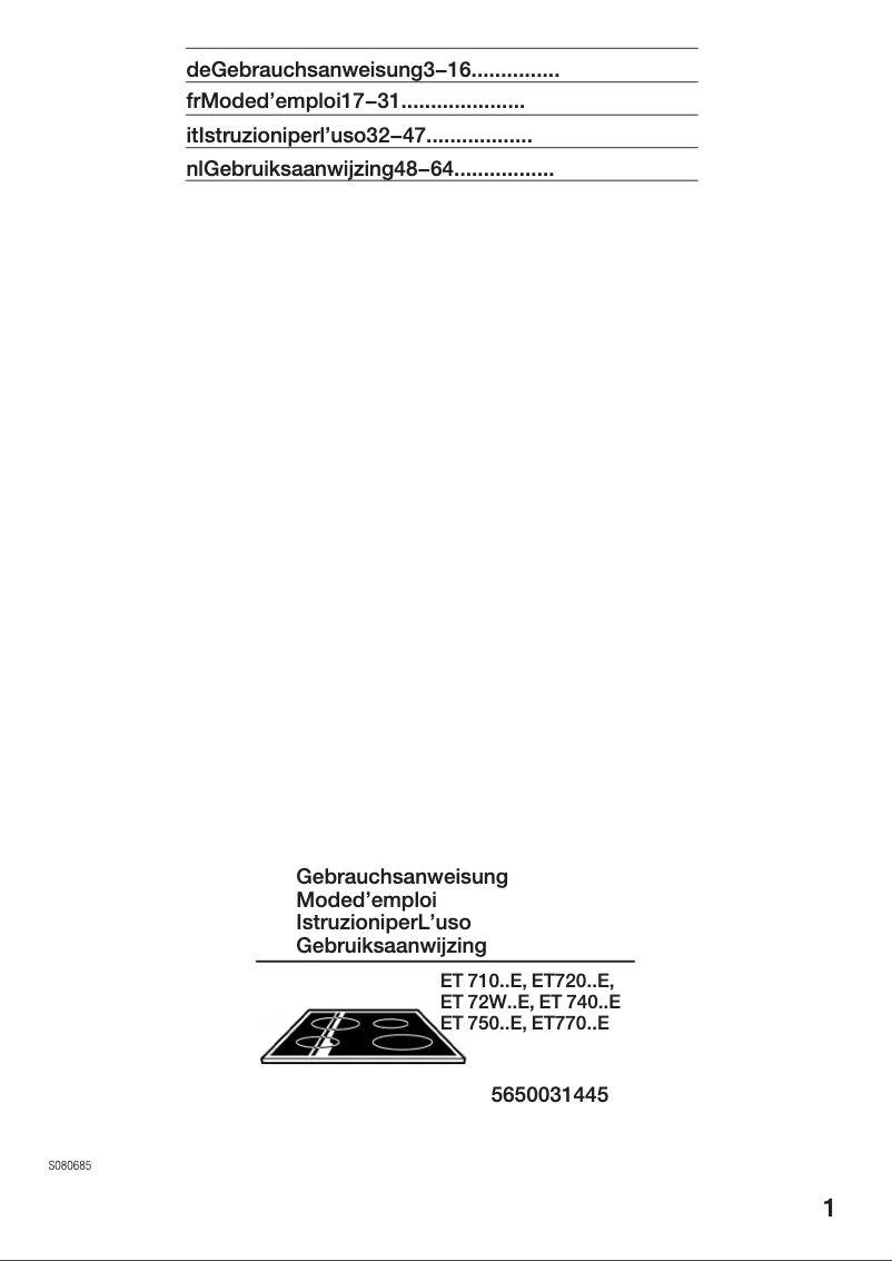 Page 1 de la notice Manuel utilisateur Siemens ET72W001E