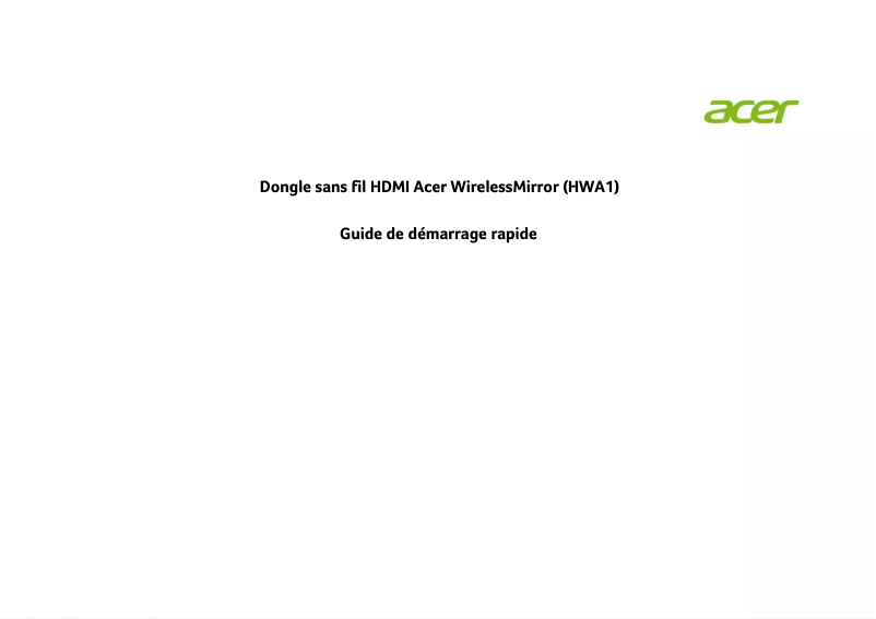 Page n°1 - Manuel utilisateur Acer HWA1