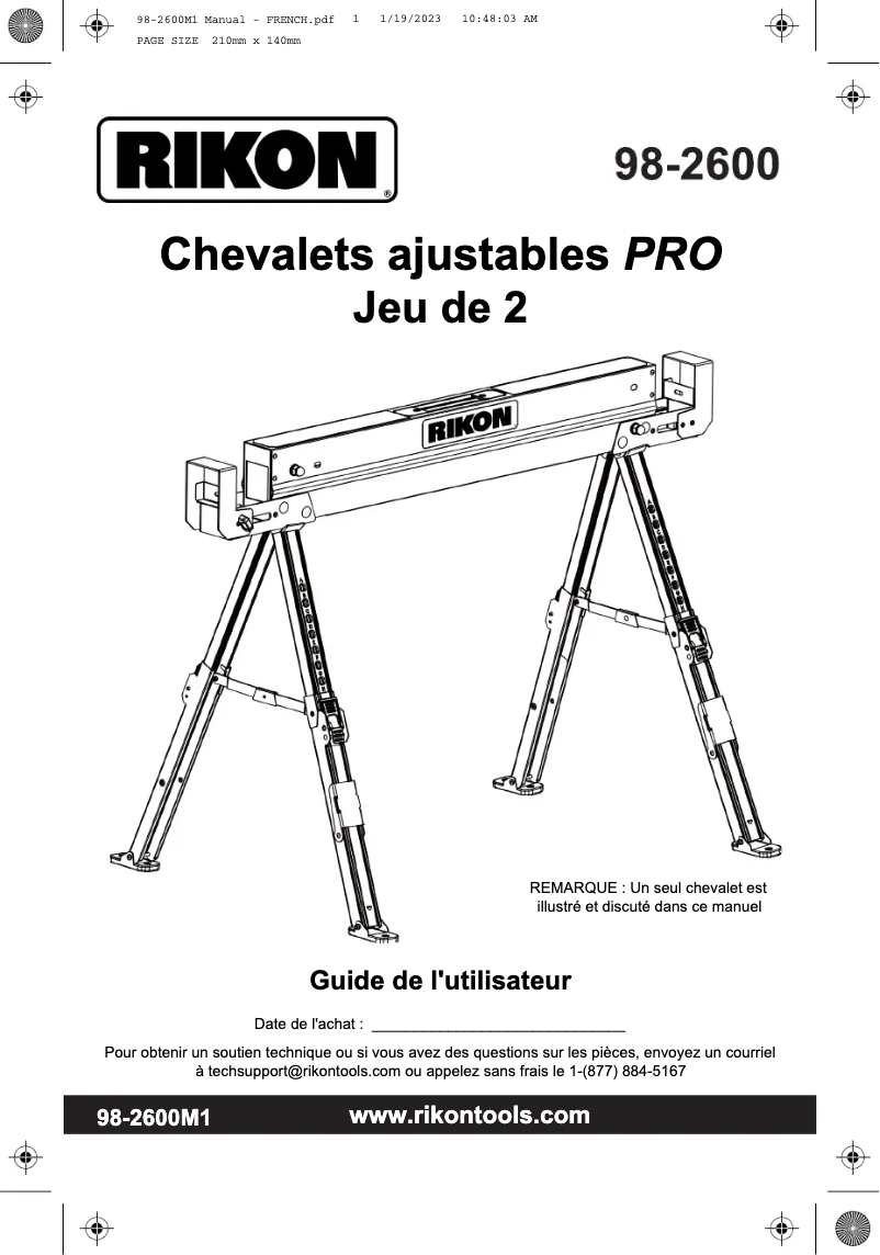 Página 1 del manual Manual de usuario RIKON 98-2600