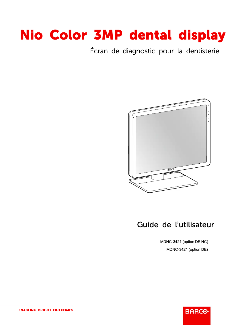 Image de la première page du manuel de l'appareil Nio Color 3MP Dental