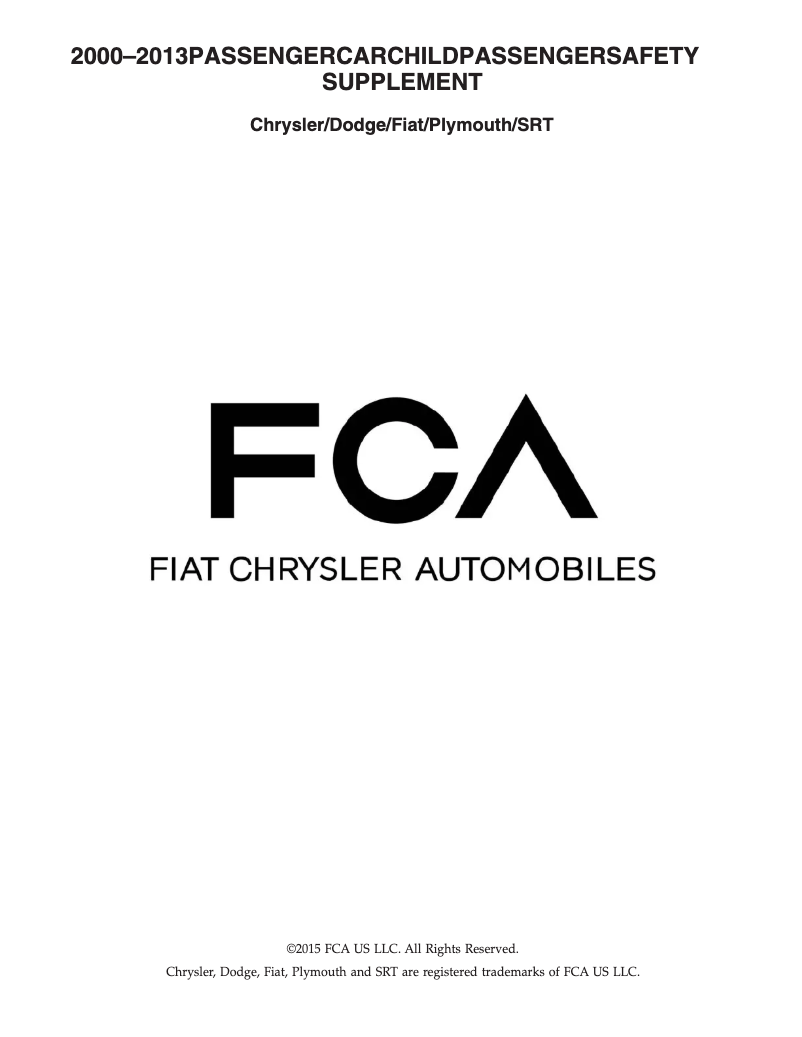 Page 1 de la notice Instructions de sécurité Chrysler Pacifica (2006)