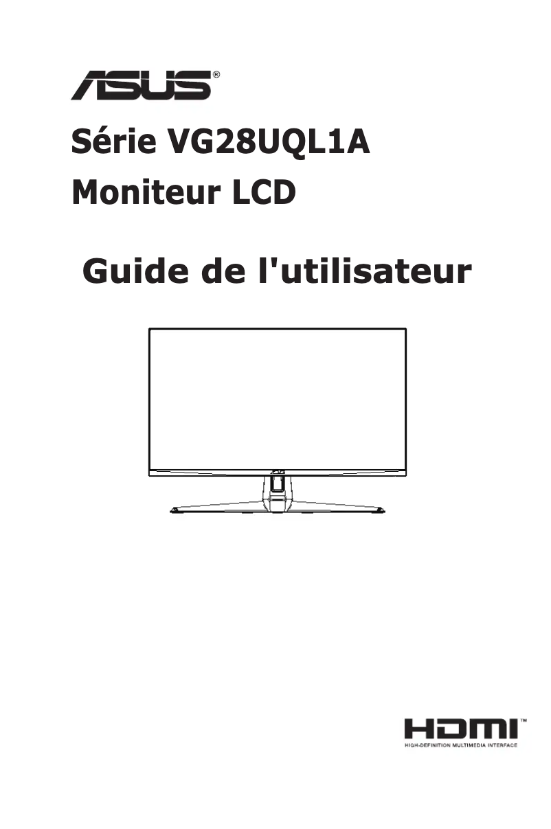 Page 1 de la notice Manuel utilisateur Asus TUF Gaming VG28UQL1A