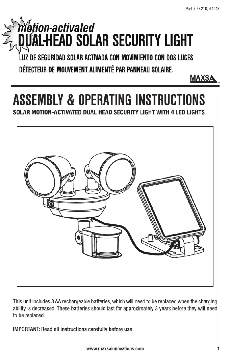 Page 1 de la notice Manuel utilisateur Maxsa 44215