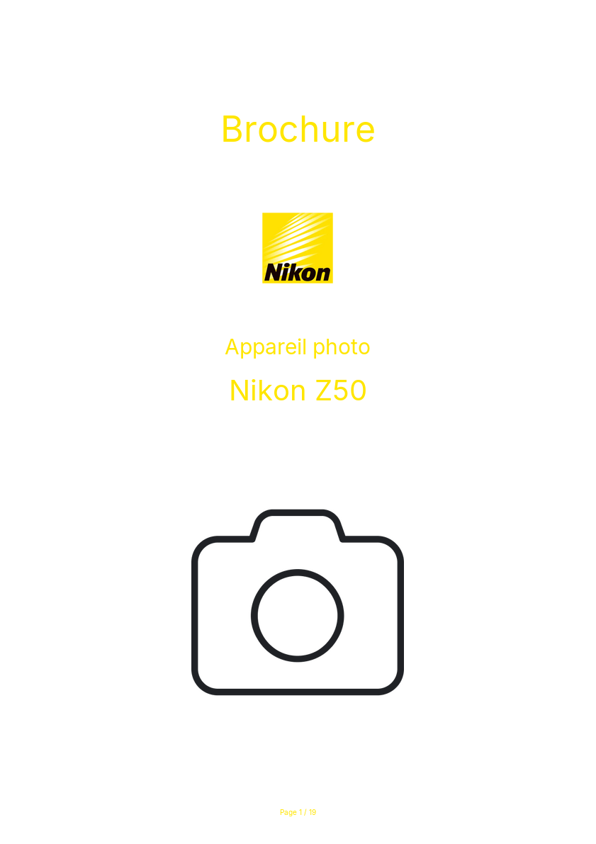 Page n°1 - Brochure Nikon Z50