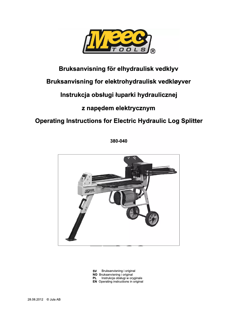 Image de la première page du manuel de l'appareil 380-040