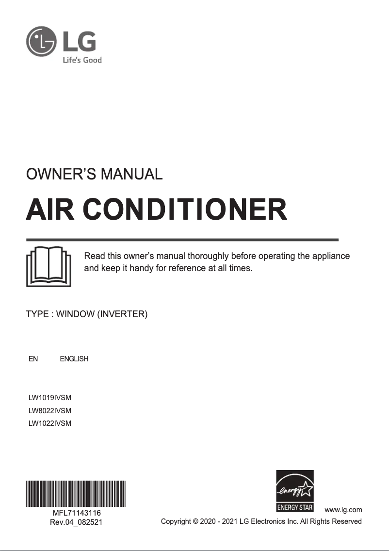 Page 1 de la notice Manuel utilisateur LG LW1019IVSM