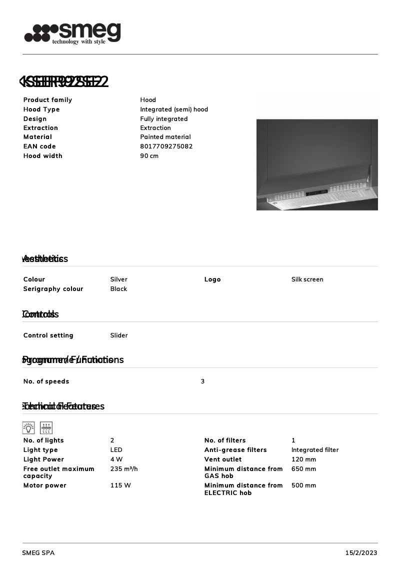 Page 1 de la notice Brochure Smeg KSEIR92SE2