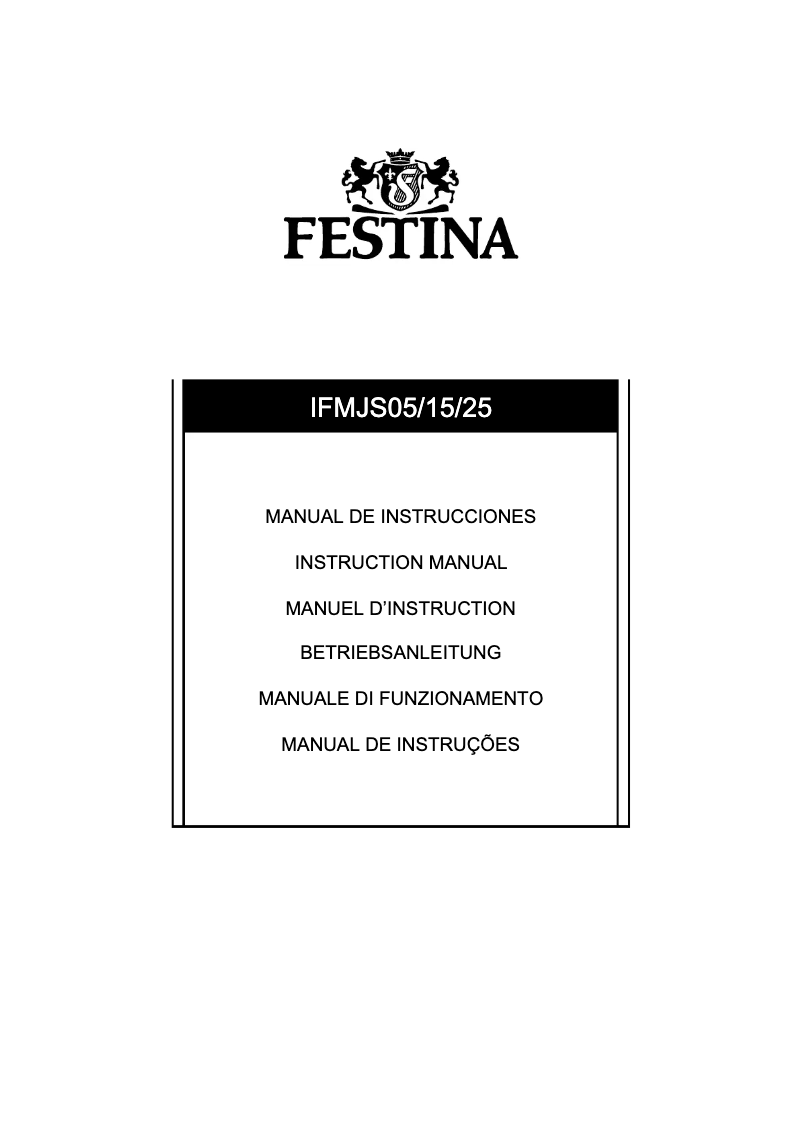Page 1 de la notice Manuel utilisateur Festina F20293