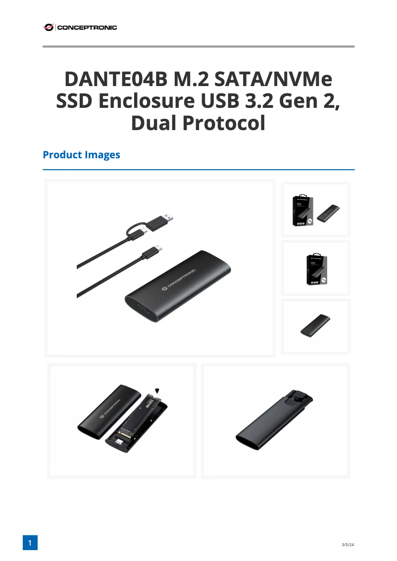 Page n°1 - Fiche technique Conceptronic DANTE04B