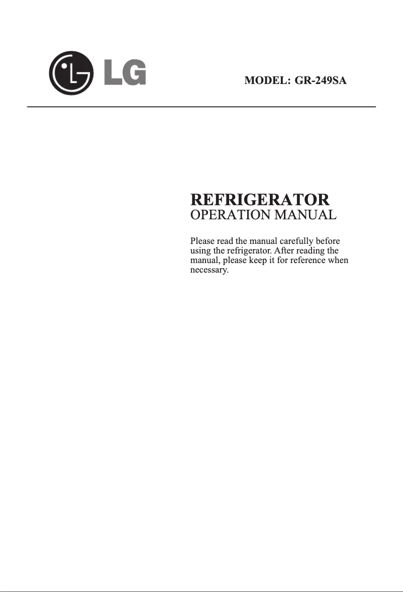 Page 1 de la notice Manuel utilisateur LG GC-249SA