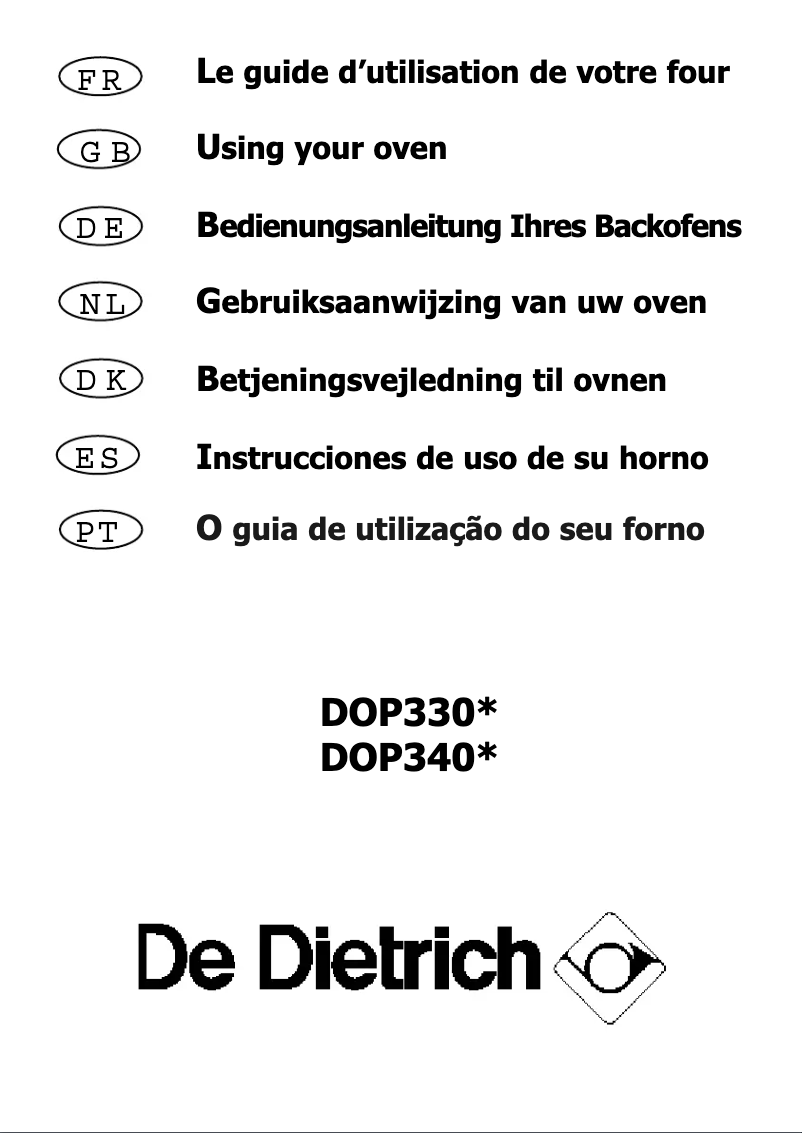 Page 1 de la notice Manuel utilisateur De Dietrich DOP 340