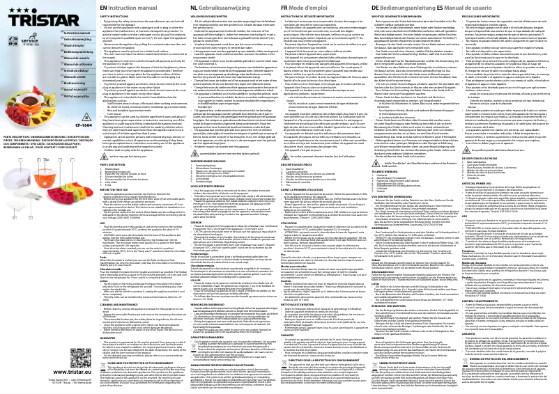 Page 1 de la notice Manuel utilisateur TriStar CF-1604