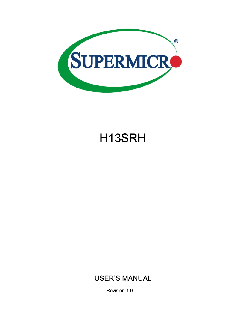 Page 1 de la notice Manuel utilisateur Supermicro H13SRH