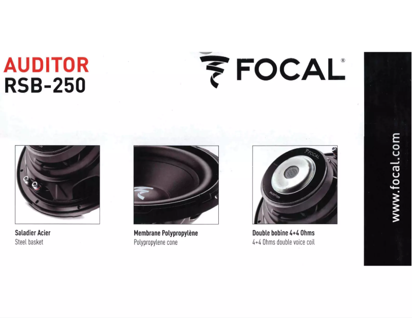 Page 1 de la notice Manuel utilisateur Focal Auditor RSB-250