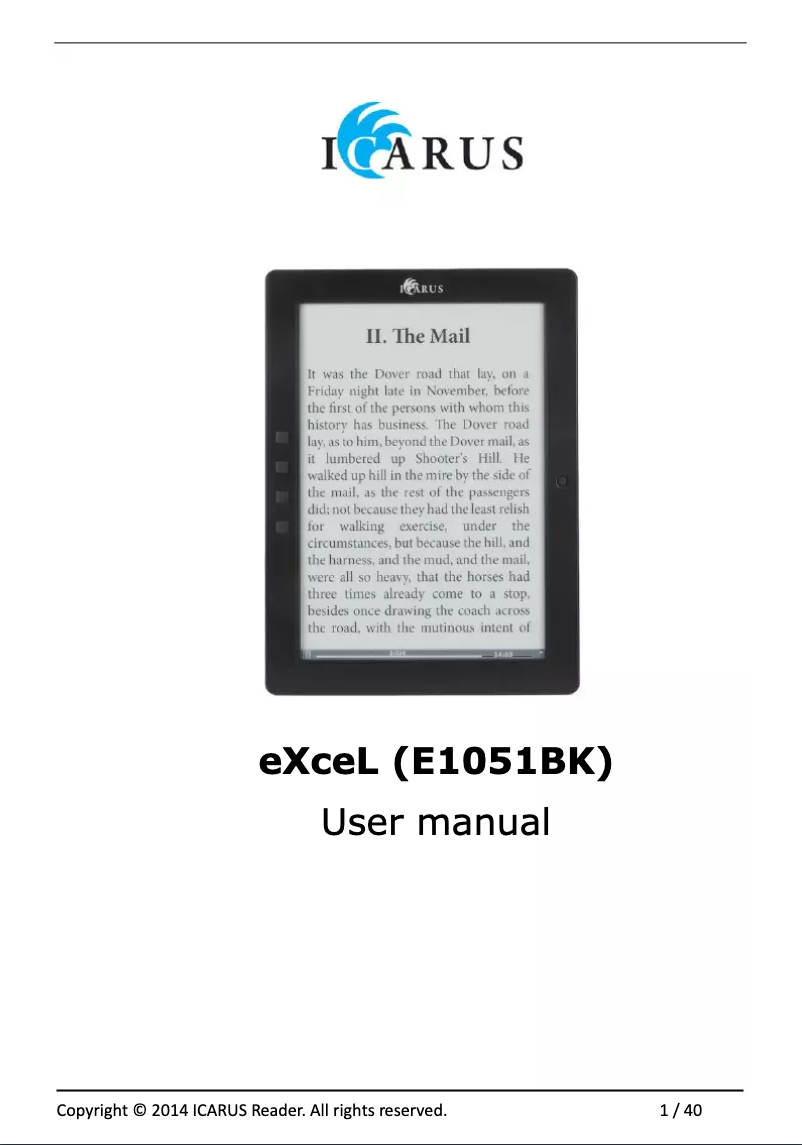 Imagen de la primera página del manual del dispositivo EXceL E1051