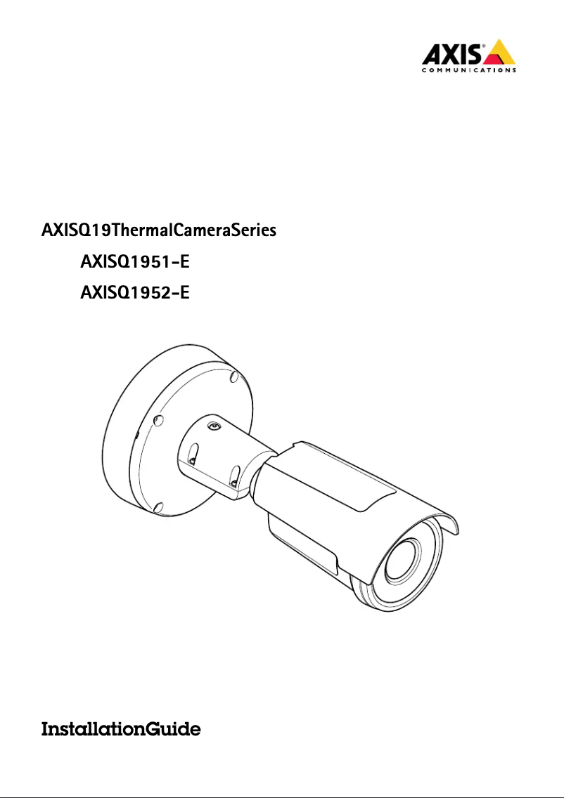 Page 1 de la notice Guide d'installation Axis Q1952-E