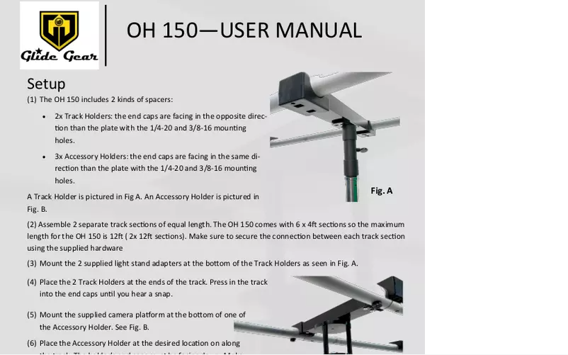 Page 1 de la notice Manuel utilisateur Glide Gear OH 150