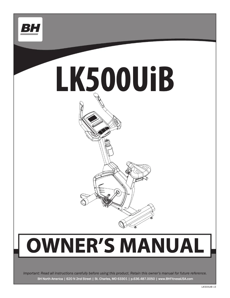 Page 1 de la notice Manuel utilisateur BH Fitness LK500UiB