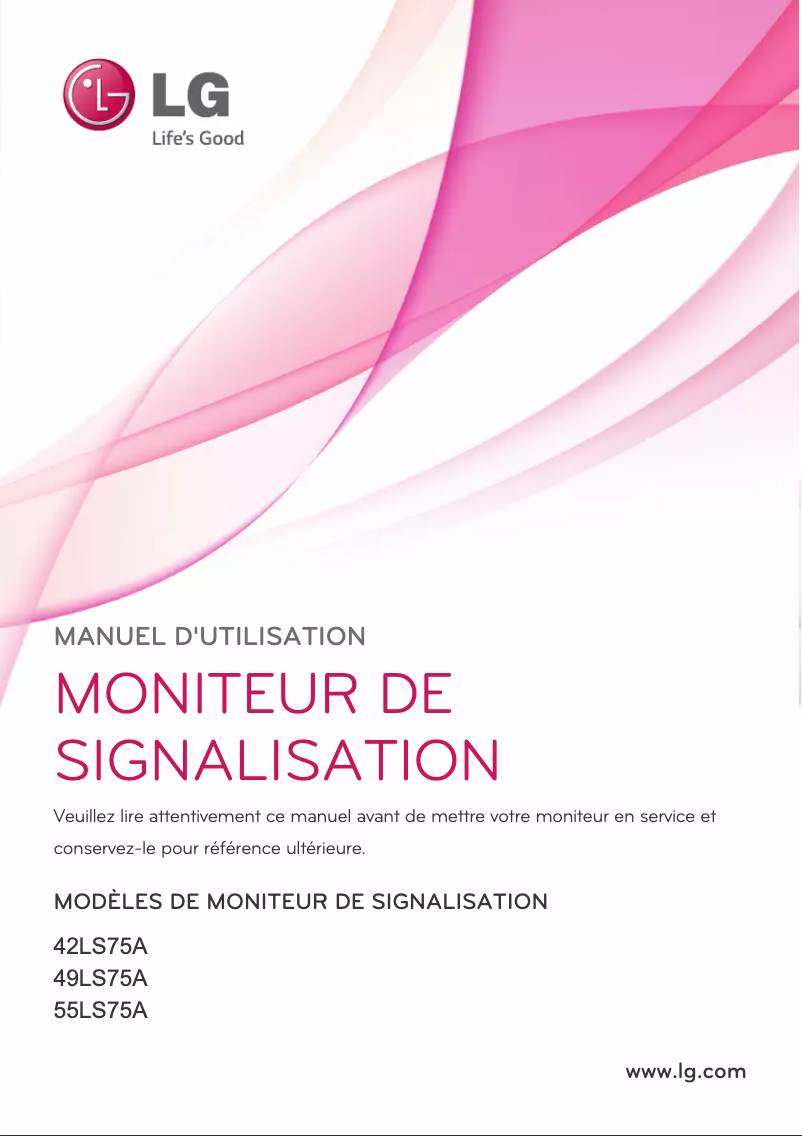 Page n°1 - Manuel utilisateur LG 55LS75A