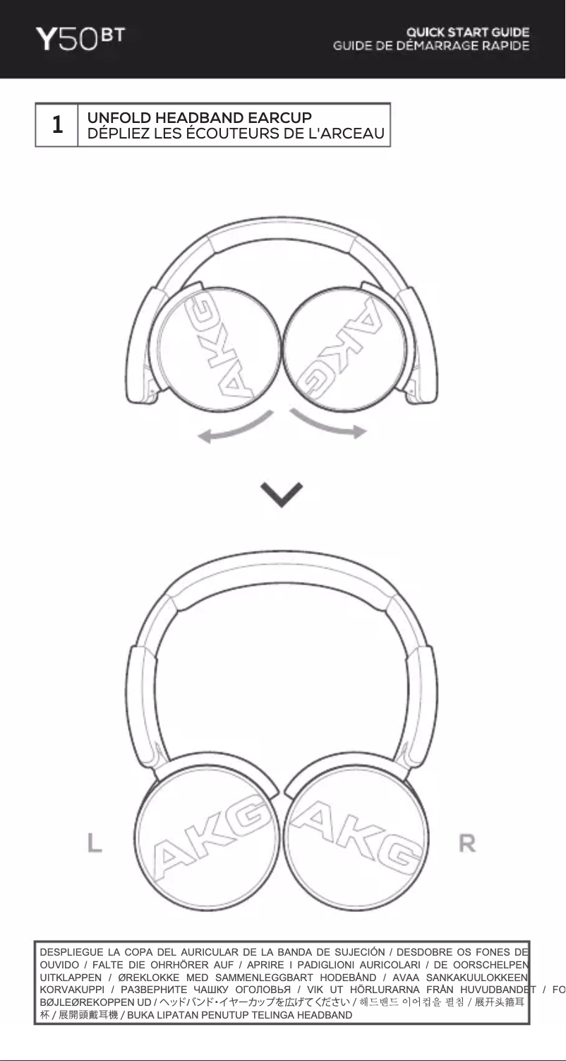 Page 1 de la notice Manuel utilisateur AKG Y50BT