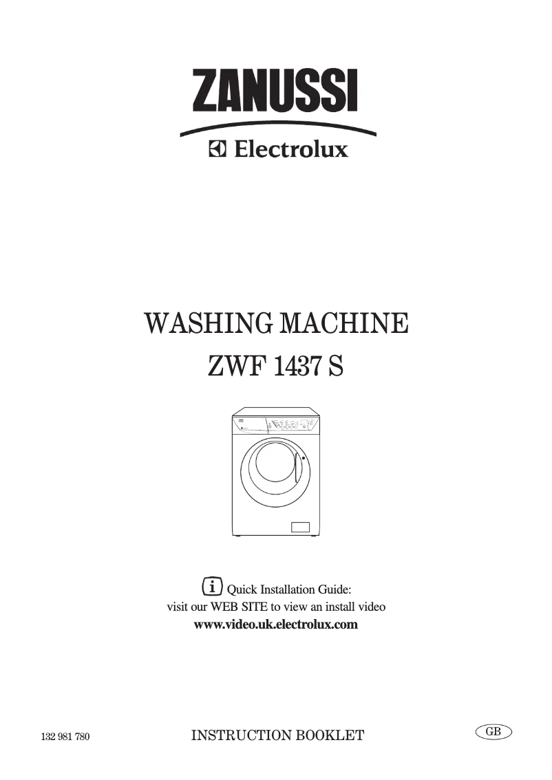 Page 1 de la notice Manuel utilisateur Zanussi ZWF1437S