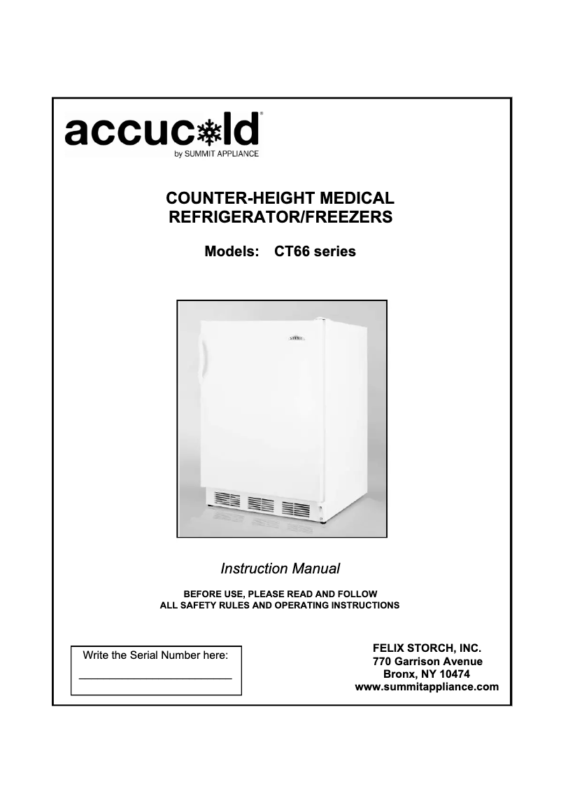 Page 1 de la notice Manuel utilisateur Accucold AL650W