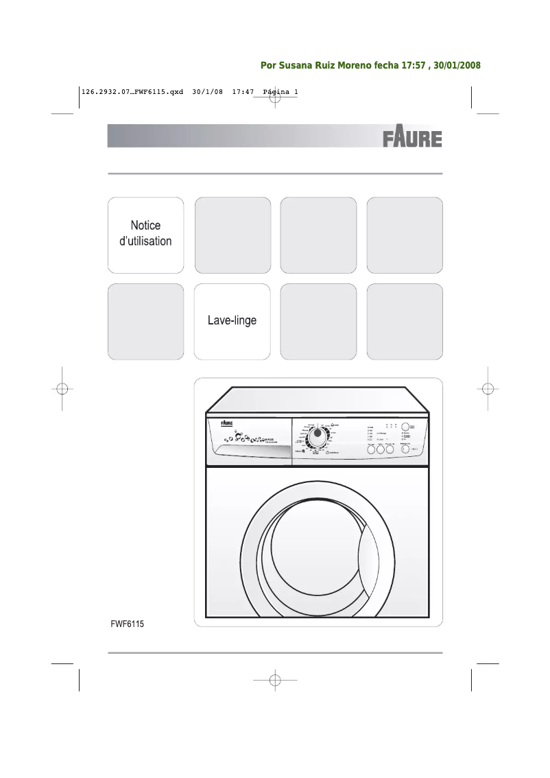 Page 1 de la notice Manuel utilisateur Faure FWF6115