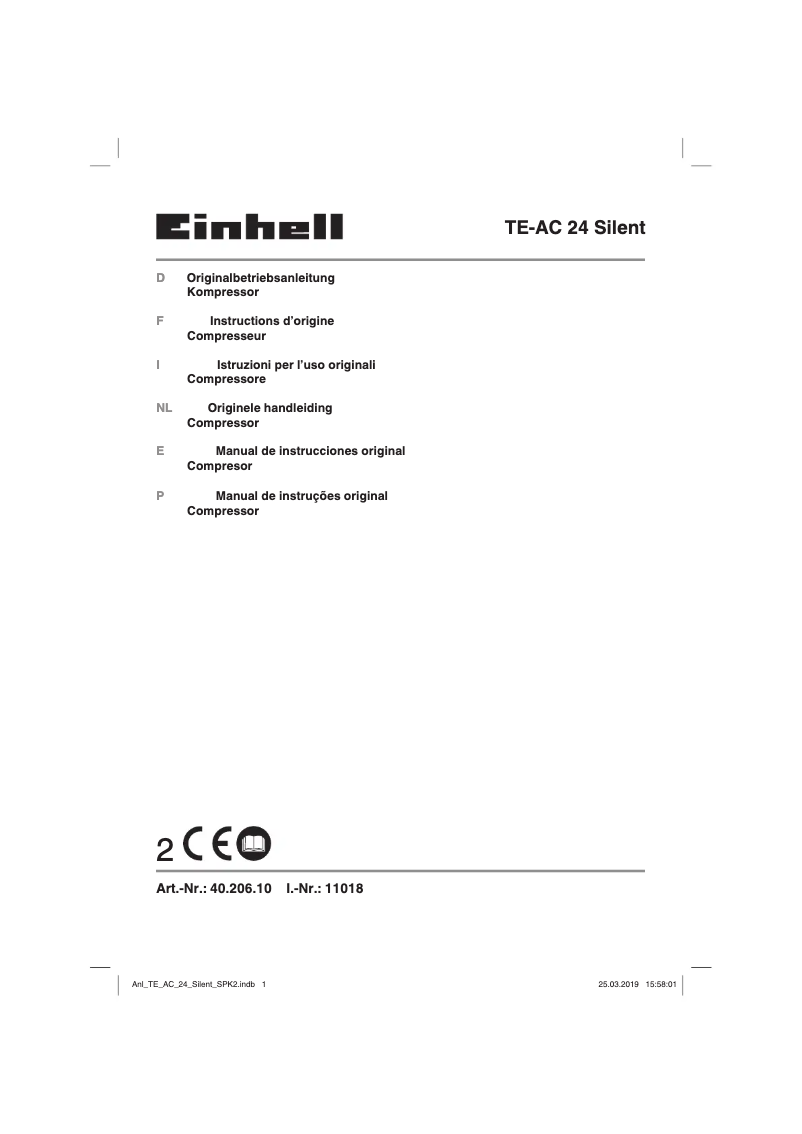 Image de la première page du manuel de l'appareil TE-AC 24 Silent