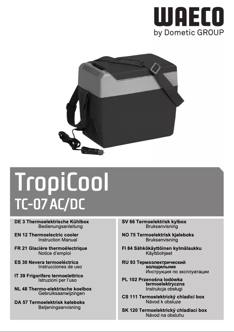 Page n°1 - Manuel utilisateur Waeco TropiCool TC 07
