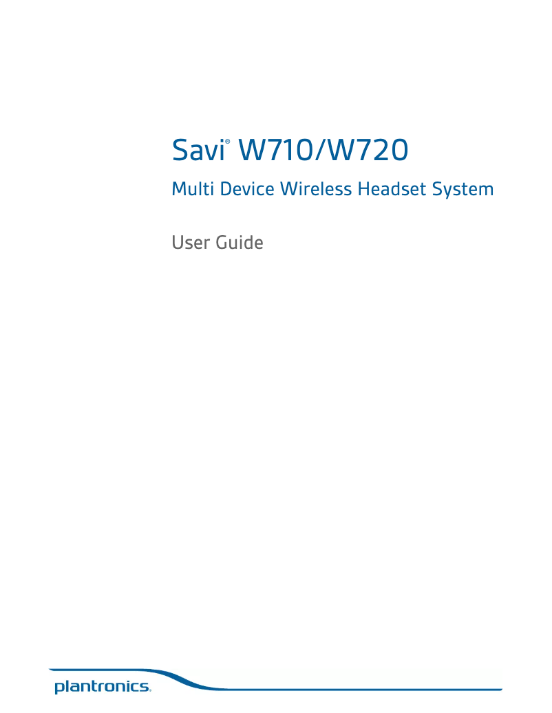 Página 1 del manual Manual de usuario Plantronics Savi W710