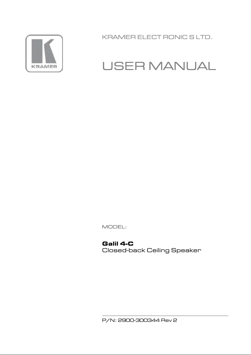 Page 1 de la notice Manuel utilisateur Kramer GALIL 4-C