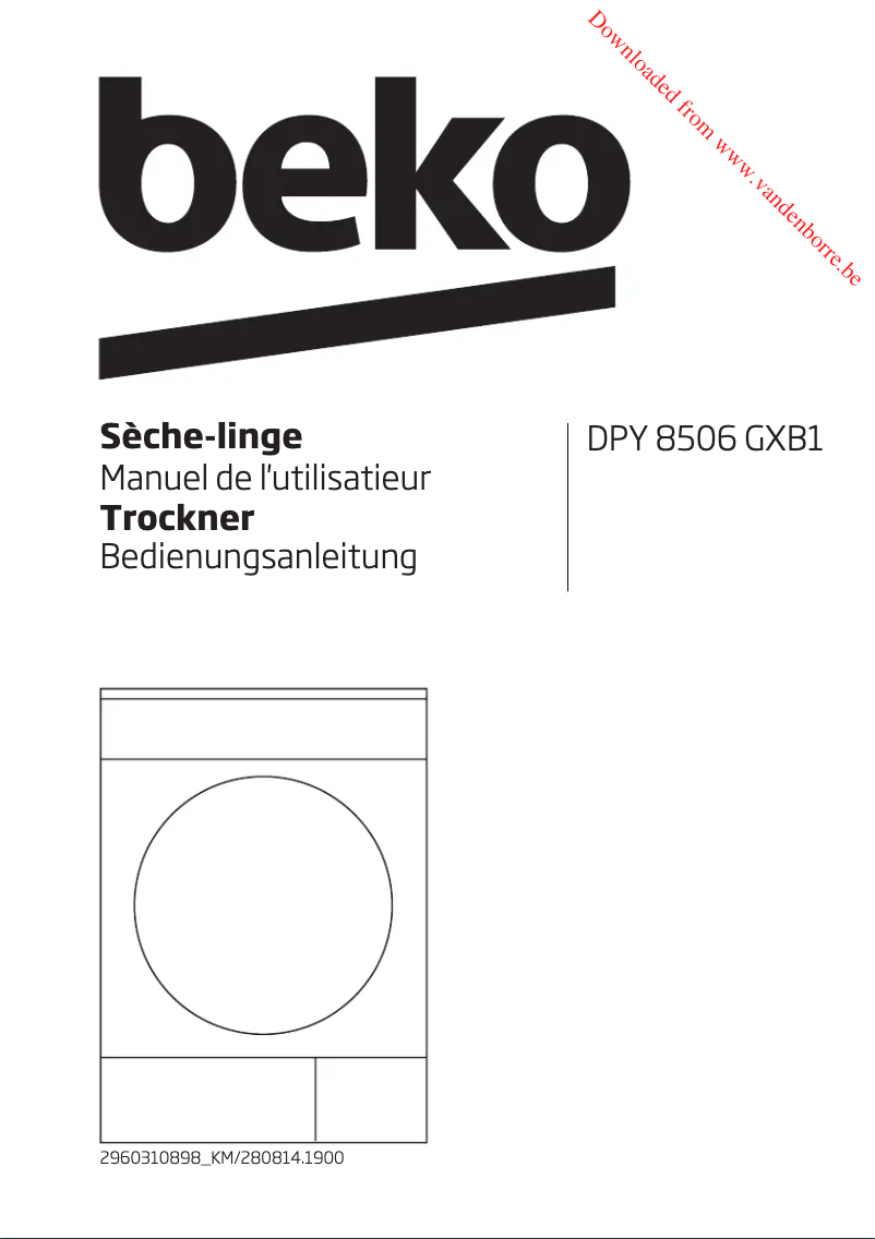 Page 1 de la notice Manuel utilisateur Beko DPY 8506 GXB1