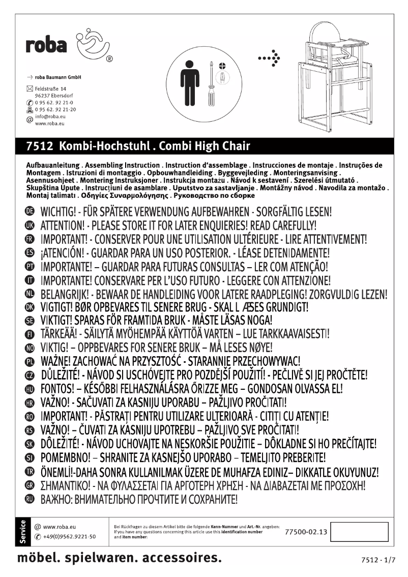 Page n°1 - Manuel utilisateur Roba 7521