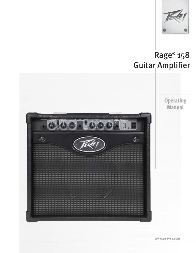 Page 1 de la notice Manuel utilisateur Peavey Rage 158