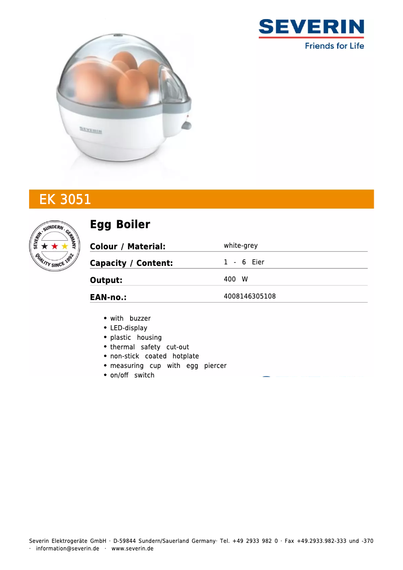 Image de la première page du manuel de l'appareil EK 3051