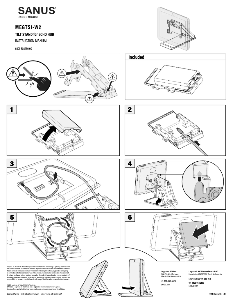 Page 1 de la notice Manuel utilisateur Sanus MEGTS1
