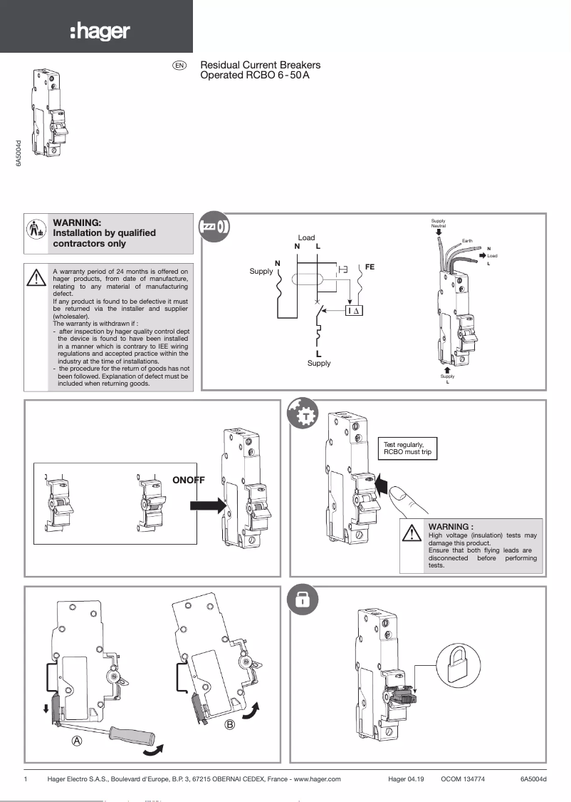Page n°1 - Manuel utilisateur Hager ADD232B