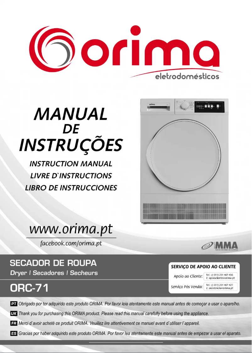 Page 1 de la notice Manuel utilisateur Orima ORC-71