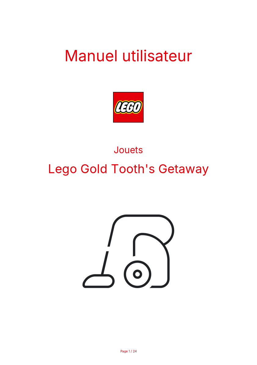 Image de la première page du manuel de l'appareil Gold Tooth's Getaway