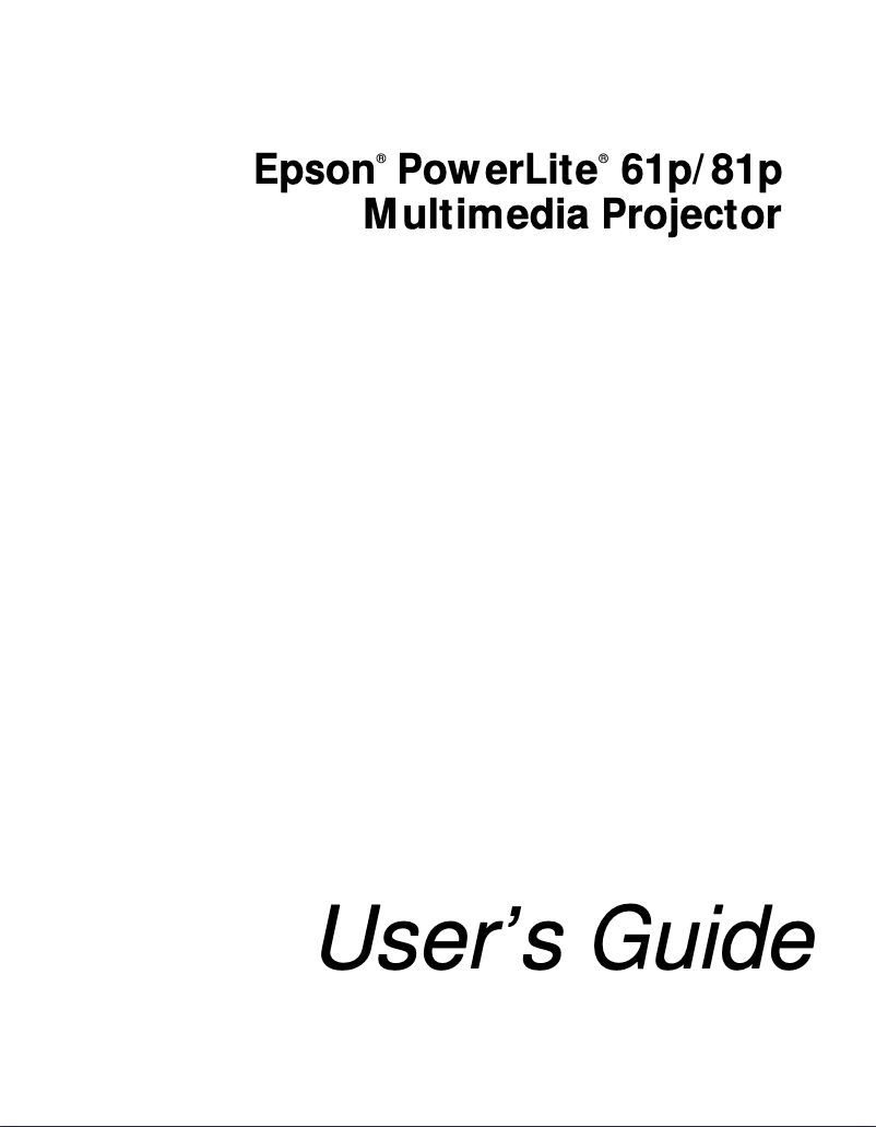 Page 1 de la notice Manuel utilisateur Epson PowerLite 81p