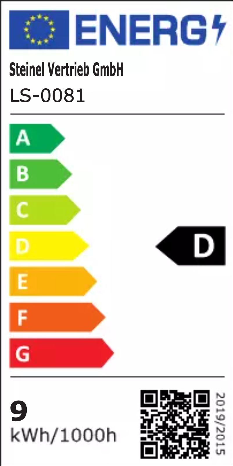 Page 1 de la notice Label énergétique Steinel L 930 S