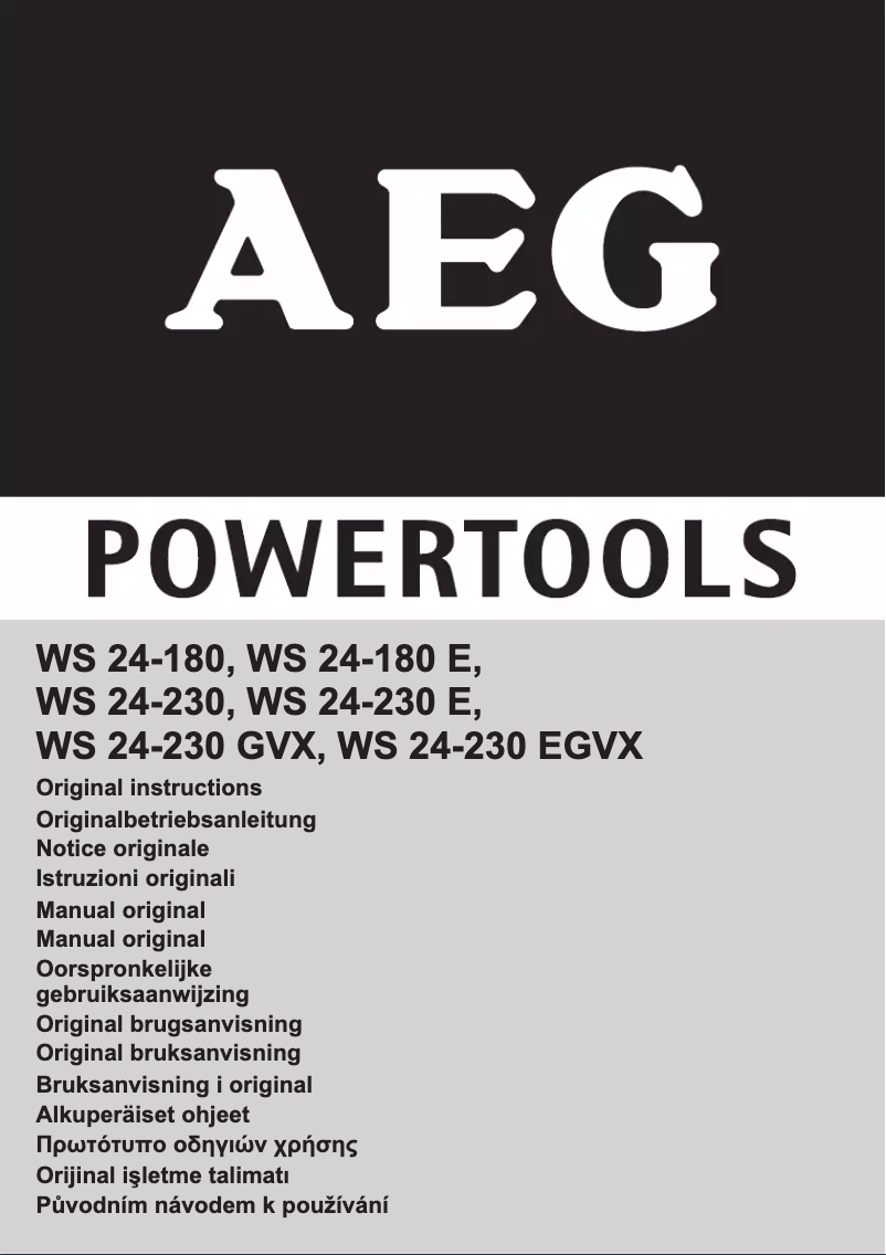 Page n°1 - Manuel utilisateur AEG WS 24-230 EGVX