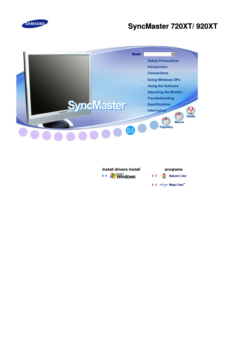 Page 1 de la notice Manuel utilisateur Samsung SyncMaster 920XT