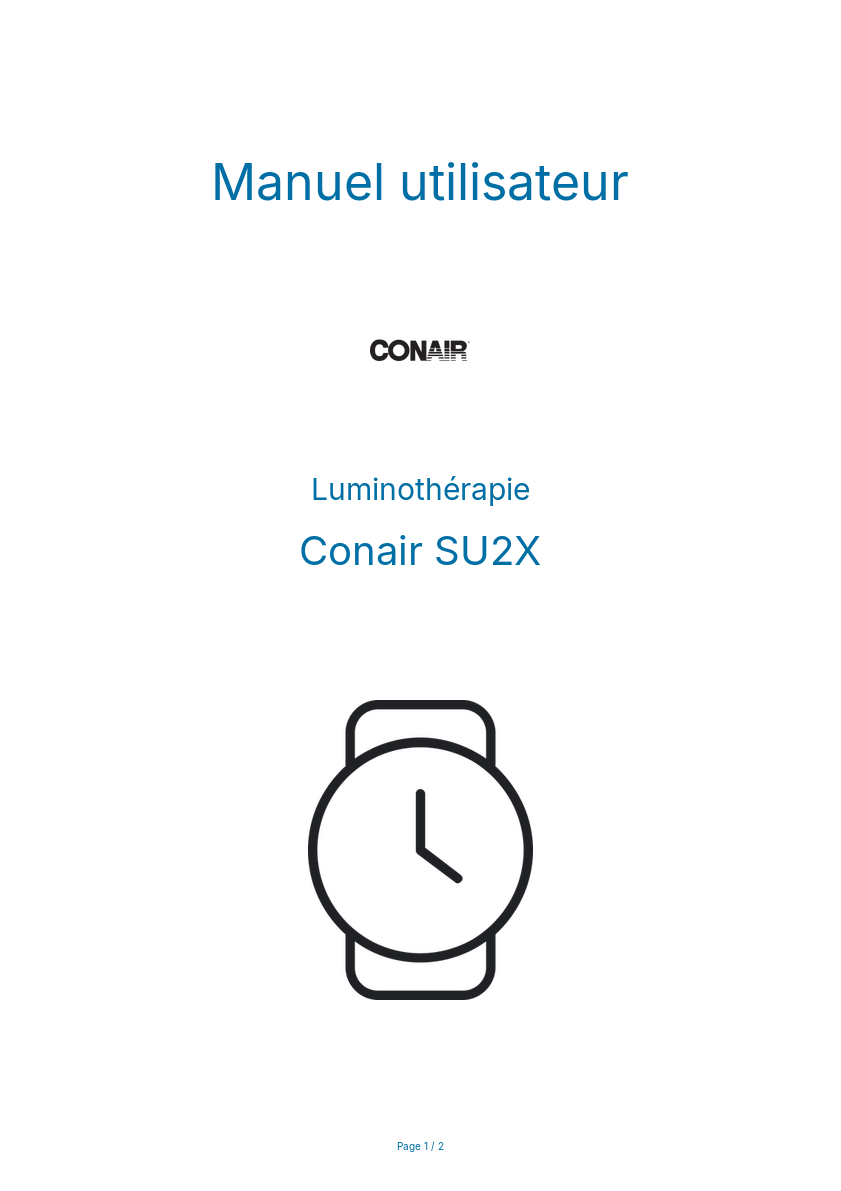 Image de la première page du manuel de l'appareil SU2X